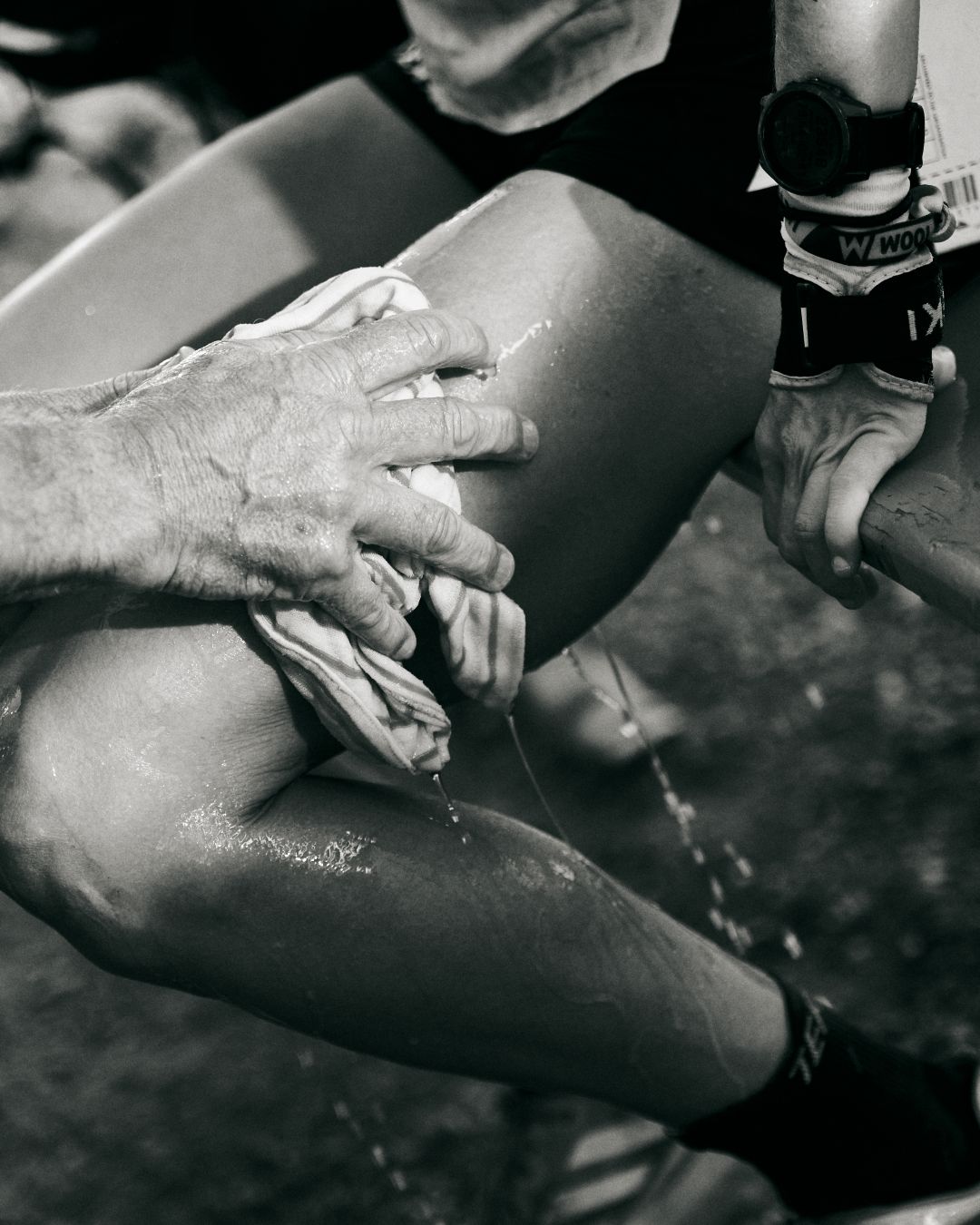 Runner cooling off with water